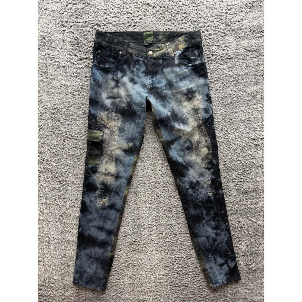 Daang Goodman Tripp Nyc Distressed Camo Print‎ Skinny Cargo Jeans Womens Size 29